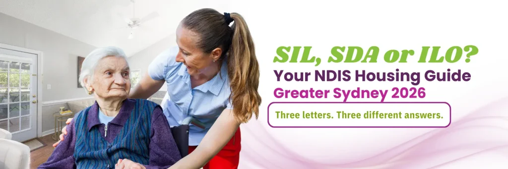 A persona with a disability settled comfortably in a modern, accessible home in Greater Sydney — representing NDIS-funded independent living through SIL, SDA or ILO.